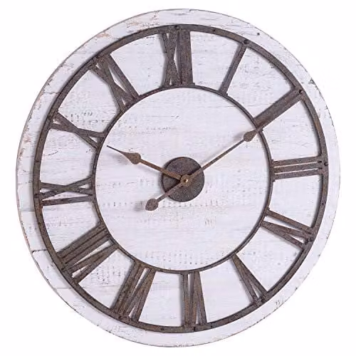 Hill Interiors Love Lace Rustic Round Wall Clock in Brown, W/D/H: 68 x 68 x 4.5 cm – 1