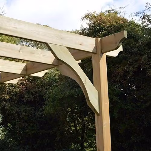 Buttercup Farm Wall Mounted Premium Wood Pergola in Light Green, W: 300 cm, D: 180 cm, H: 270 cm – 4