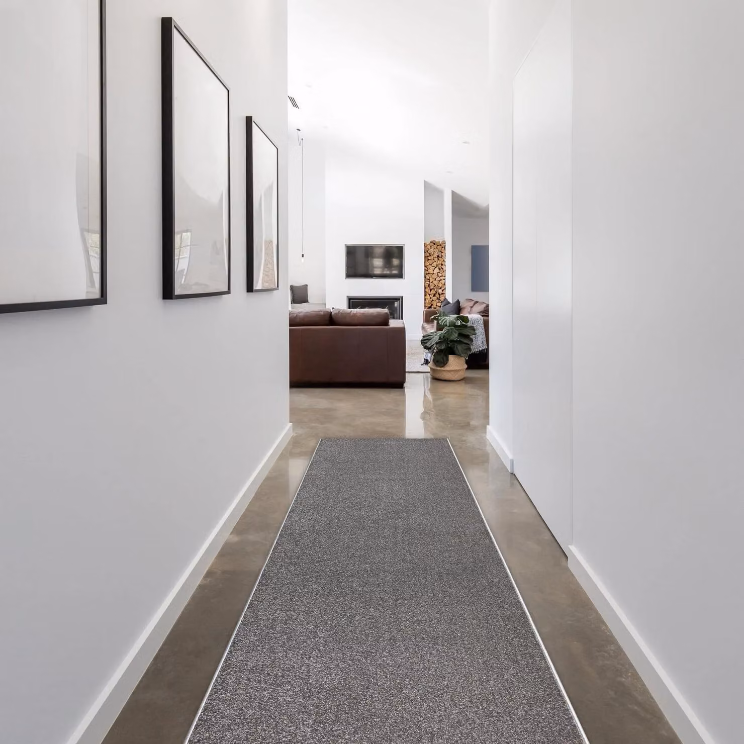 RugsX Karmel Plain Grey Rectangular Runner, W: 120 cm, L: 160 cm – 3