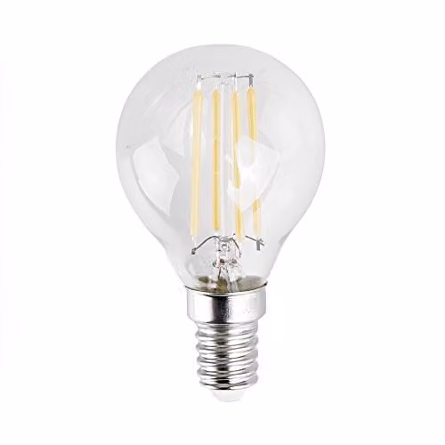 MiniSun Pack of 4 Retro Style 4W LED Filament SES E14 Clear Golfball Light Bulbs, 6500K Cool White