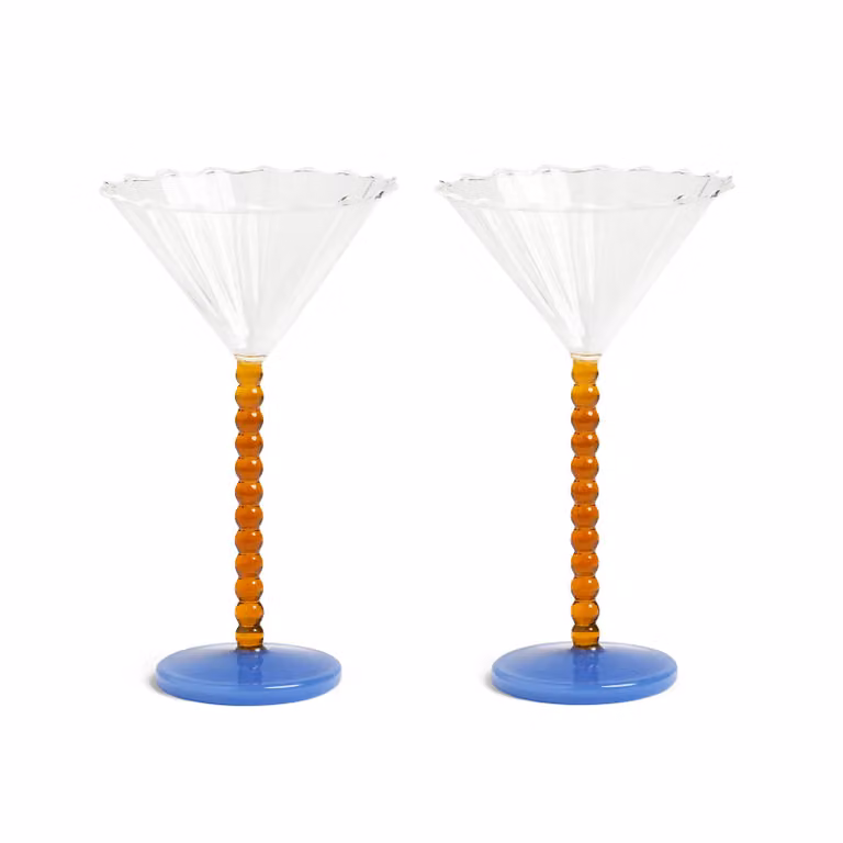 &Klevering Amber Perle Transparent Cocktail Glass Set of 2