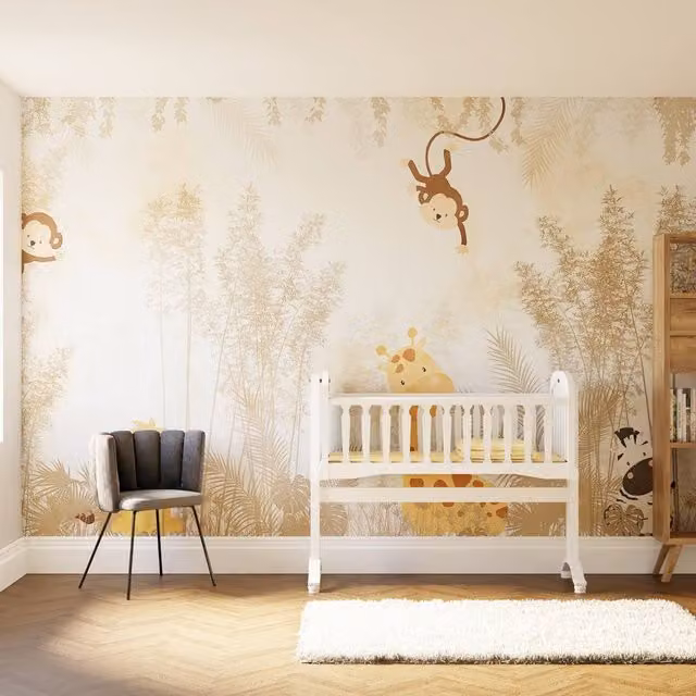 Superfresco Easy Roarsome Animal Print Wall Mural in Beige, W: 300 cm, H: 280 cm