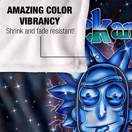 Warner Bros. Rick and Morty Metal Heads Super Soft Fleece Throw Blanket, Multicolour, W: 91 cm, D: 147 cm – 4