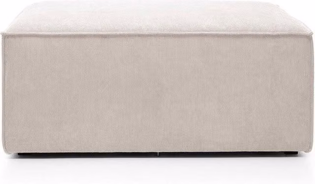 Abakus Direct Doris Rectangular Footstool in White Cord Fabric, W: 94 cm, D: 69 cm, H: 41 cm