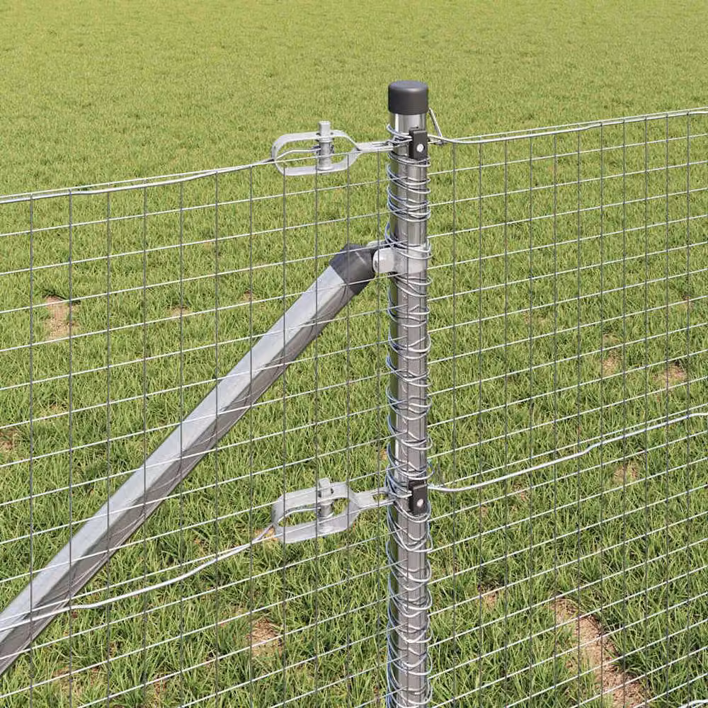 Berkfield Home Modern Welded Wire Fence with 13 Spike Posts, Galvanised Steel, Silver/Grey, 0.8 x 100 m – 3