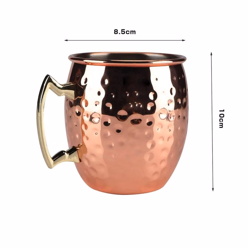 PAWNORA Set of 2 Bronze Copper Mugs, 530 ml – 2