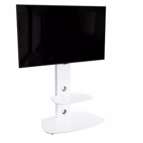 AVF Lucern White TV Floor Stand with Safety Glass Shelves for 65 Inch TVs – 2
