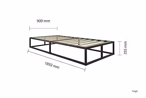 Birlea Soho Single Metal Platform Bed Frame in Black, W/D/H: 90 x 190 x 25.5 cm – 2