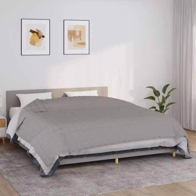 Berkfield Home Grey Weighted Blanket, W/D/H: 220 x 260 cm, 11 kg