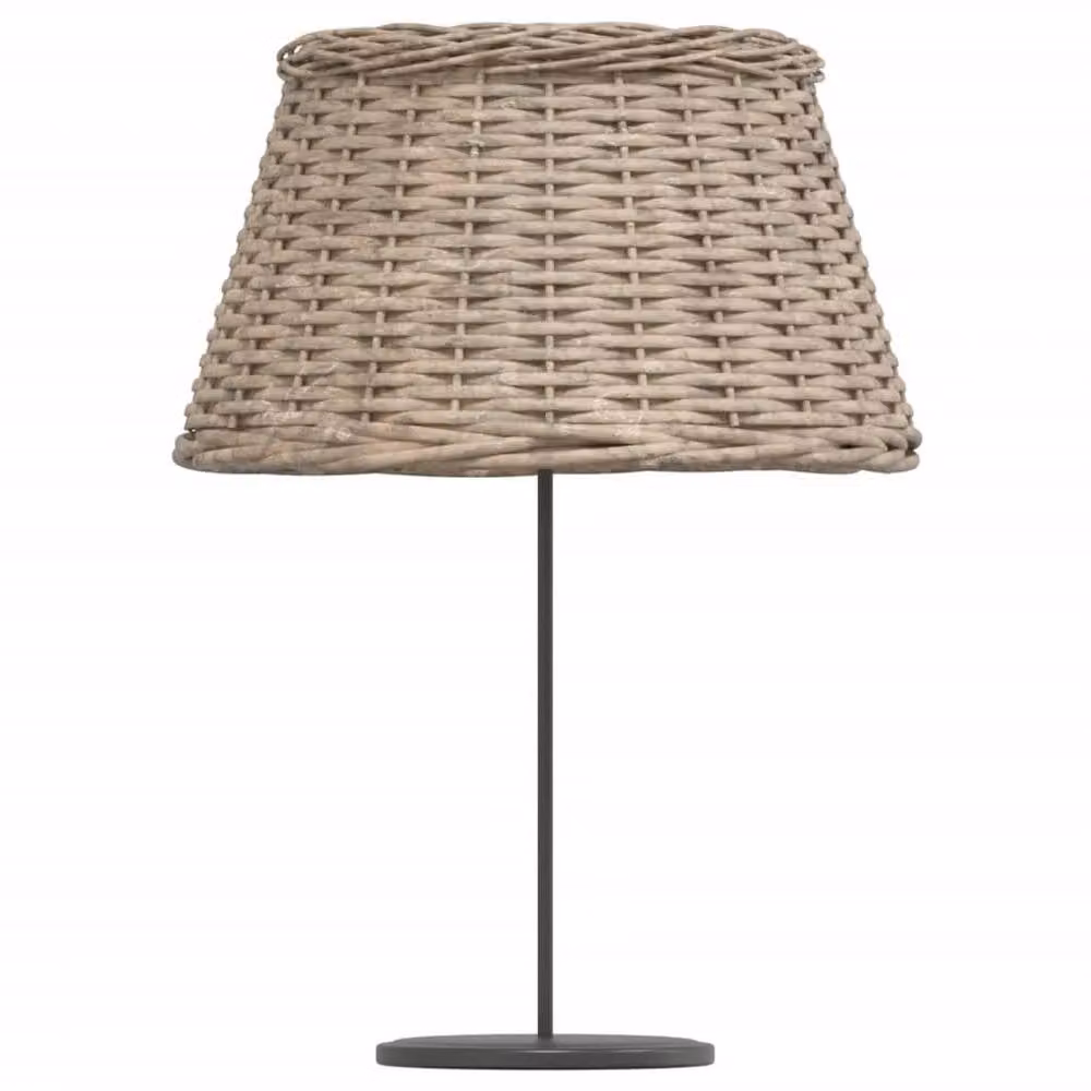 Berkfield Home Brown Rattan and Metal Cone Lamp Shade W/D/H: 50 x 50 x 30 cm – 3