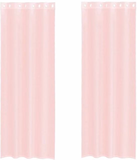 Berkfield Home Pink Voile Fabric Panel Curtains with Eyelets, 2 Pack, W: 140 cm, H: 260 cm