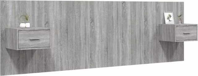 Berkfield Home Classic Bed Headboard with Integrated Nightstands in Grey Sonoma Engineered Wood – 1