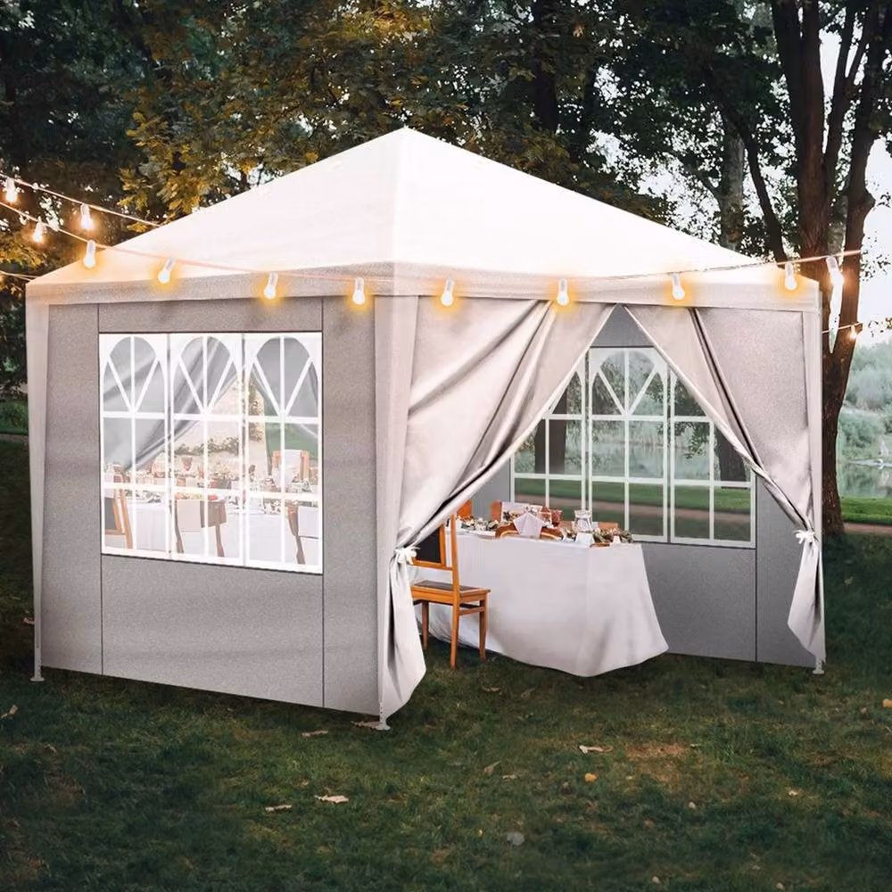 Ventryn Heavy Duty Outdoor Canopy Party Tent for Weddings in Grey, W 300 cm x D 300 cm x H 260 cm – 3