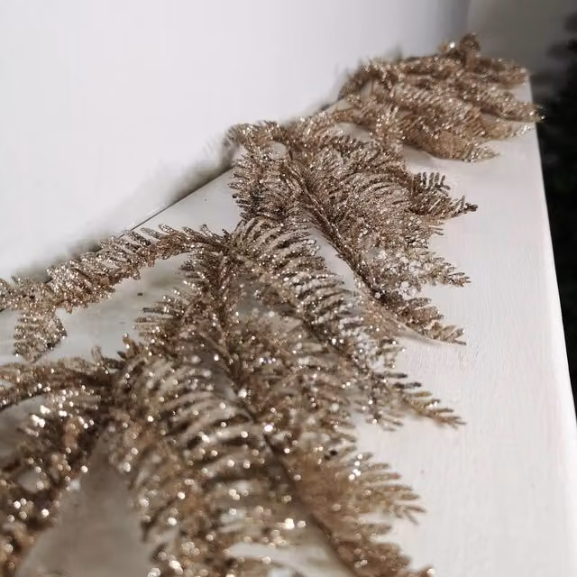 Samuel Alexander 1.8m Light Champagne Glitter Fir Christmas Garland in Beige