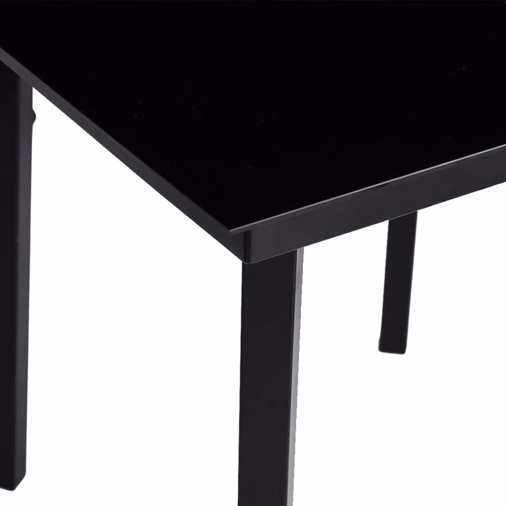 Berkfield Home Garden Dining Table in Black Steel and Glass, W/D/H: 140 x 70 x 74 cm – 3