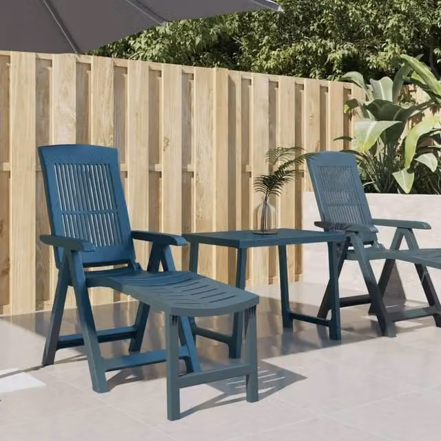 Berkfield Home Green Plastic Sun Lounger for Garden and Terrace