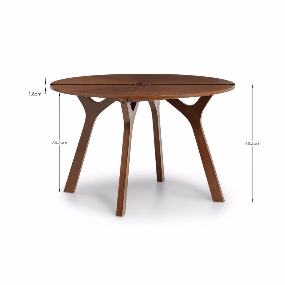 Cheshire Premium Huxley Round Dining Table in Brown Walnut – 4