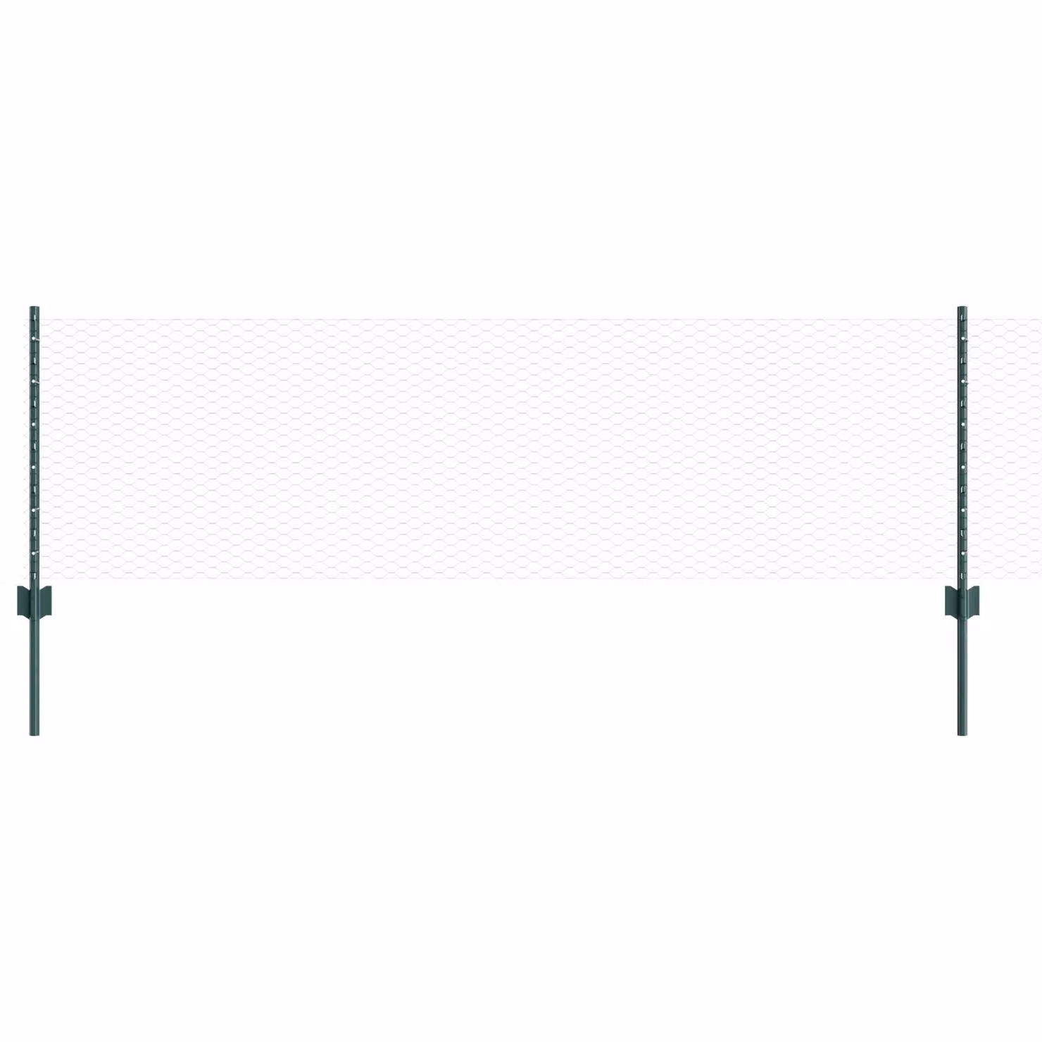 Berkfield Home 11-Piece Green Steel U-Channel Mesh Fence Posts, Height: 100 cm – 2