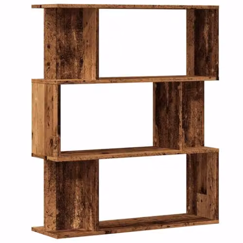 vidaXL Book Cabinet in Old Wood Brown, Engineered Wood, W/D/H: 80 x 24 x 96 cm