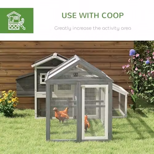 PawHut Large Combinable Chicken Run Pet Playpen in Grey – 3