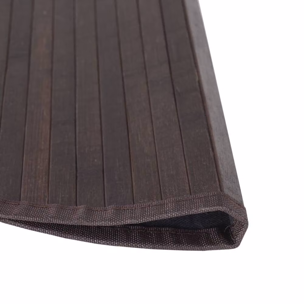 Berkfield Home Round Bamboo and Polypropylene Rug in Brown, Diameter: 100 cm – 3