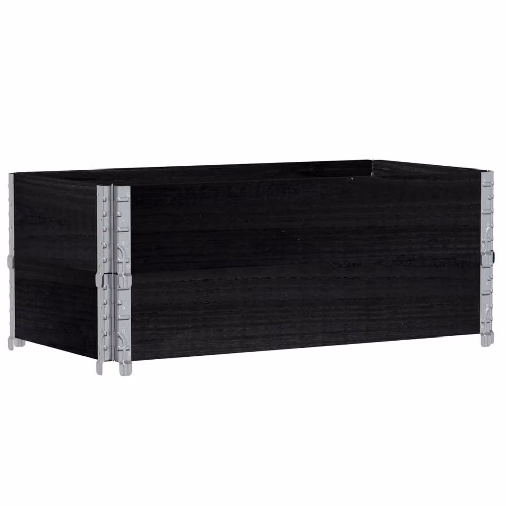 Berkfield Home Garden Black Wooden Raised Bed Planter with Galvanised Steel – 2