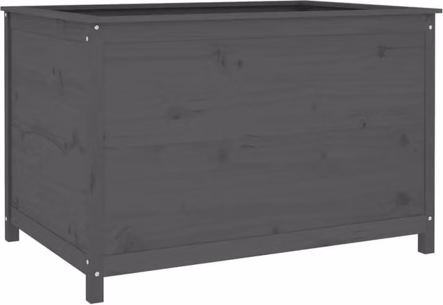 Berkfield Home Garden Grey Solid Wood Pine Raised Bed W: 119.5 cm, D: 82.5 cm, H: 78 cm