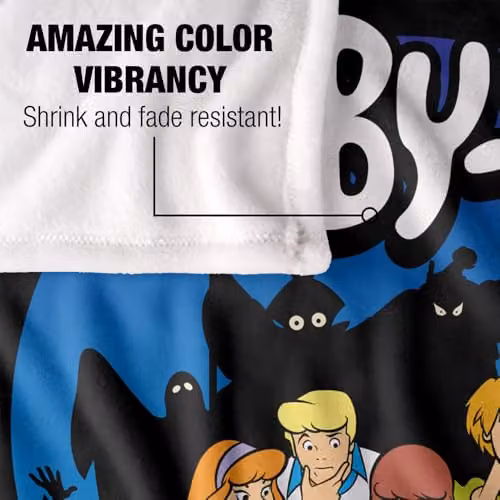 Warner Bros. Scooby Doo Ghost Silhouettes Super Soft Fleece Throw Blanket, Multicolour, W: 152.4 cm x D: 127.0 cm – 3
