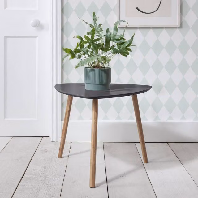 Nöa and Nani Malme Large Round Side Table in Storm Grey and Natural Pine