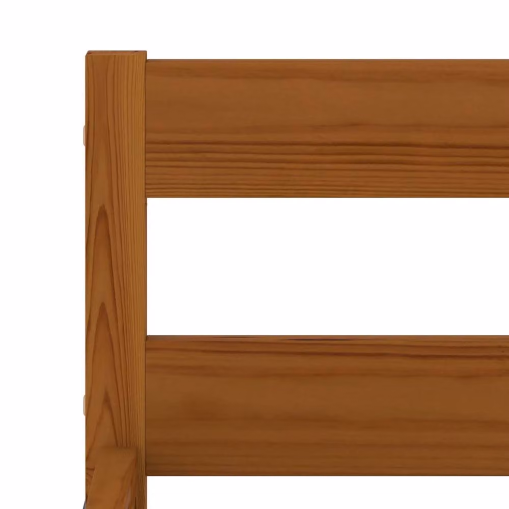 Berkfield Home Modern Solid Pine Wood Bed Frame, Brown, W: 90 cm, D: 200 cm – 3