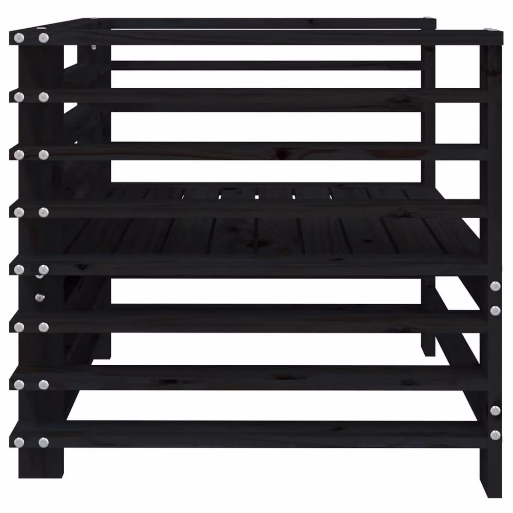 Berkfield Home Beautiful Garden Chairs, Set of 2, Black Solid Pine Wood, W/D/H: 60.0 x 63.5 x 63.5 cm – 2