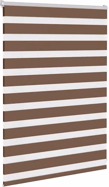 Berkfield Home Elegant Zebra Blind in Brown, W: 105 cm, H: 100 cm – 1