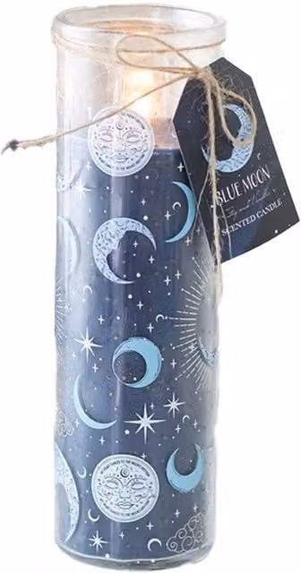 Something Different Blue Moon Fig and Vanilla Pillar Candle in Navy