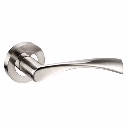 Golden Grace Astrid Door Handles in Polished Chrome and Silver Duo Finish