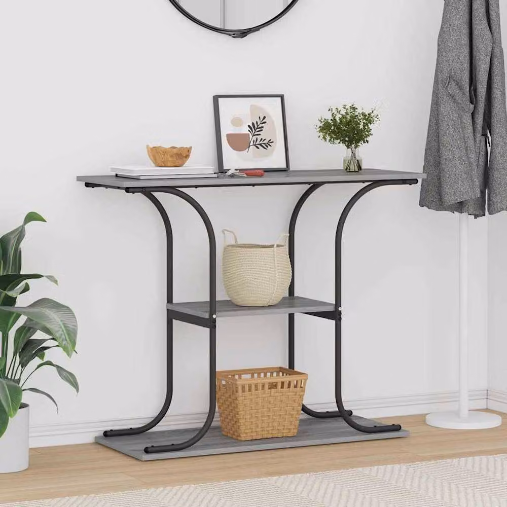 Berkfield Home Grey Sonoma Console Table, W: 101 cm, D: 35 cm, H: 80.5 cm – 2