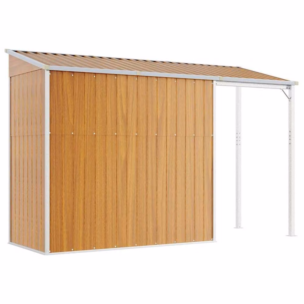 Berkfield Home Pent Garden Shed in Light Brown with Roof Vent, W/D/H: 277 x 110.5 x 181 cm – 3