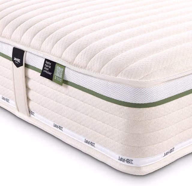 Jay-Be Natural All Seasons Hybrid 2000 Pocket Sprung Mattress in White, King Size