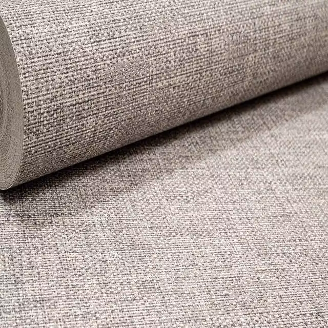 Grandeco Adana Light Charcoal Grey Fabric Linen Effect Textured Wallpaper