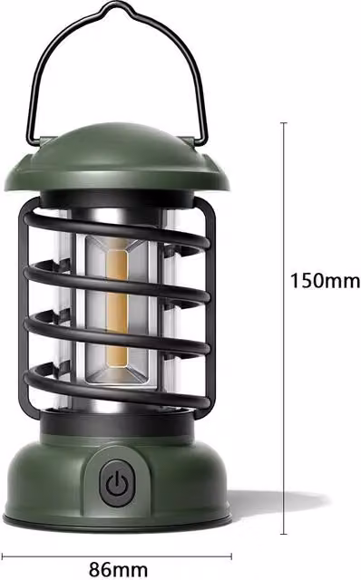 Leaper Vintage Rechargeable LED Camping Lantern in Green