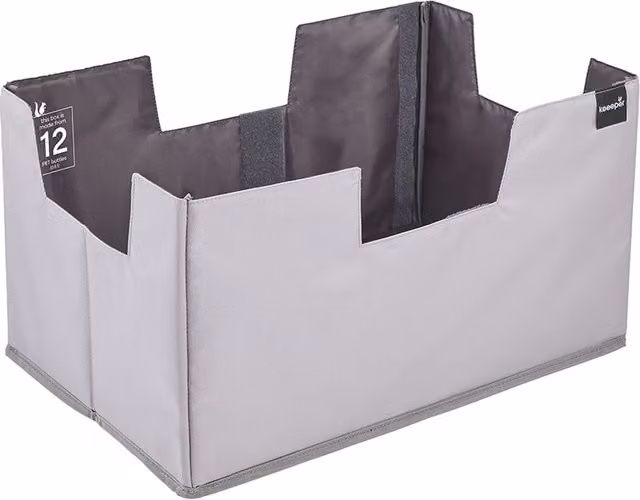 Keeeper Neo Foldable Shopping Organiser Bag with Handles, Grey/Anthracite, 39 L – 1