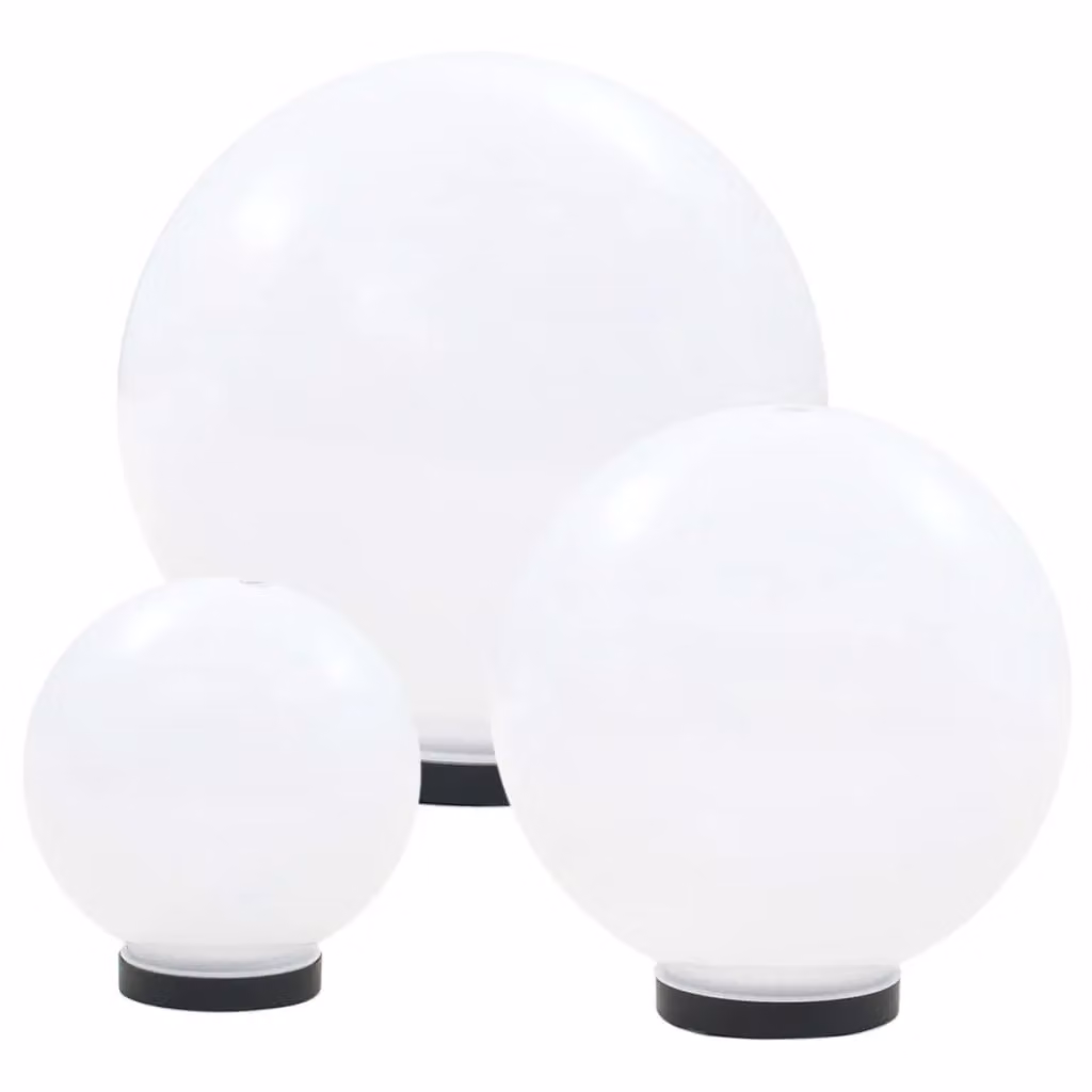 Berkfield Home LED Spherical Bowl Lamp Set of 3 in White – 2