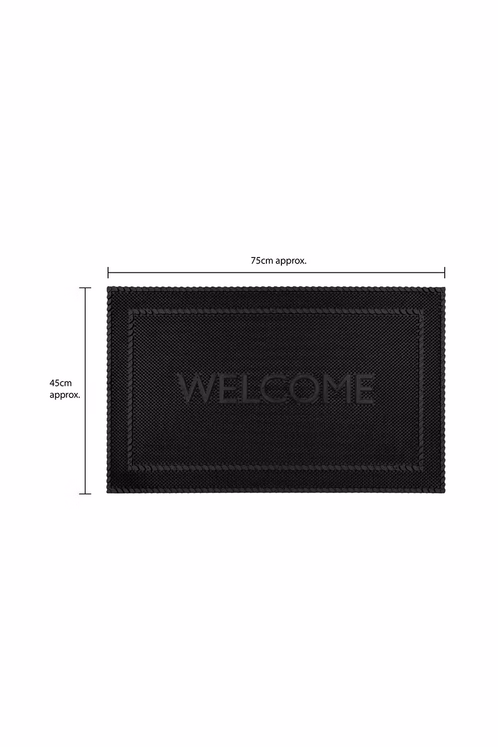 JVL Alvaro Welcome Rubber Pin Doormat, Black, W: 45 cm, D: 75 cm – 4