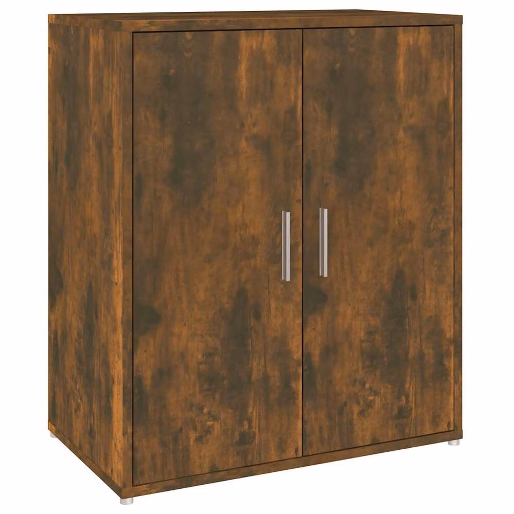 Berkfield Home Smoked Oak Shoe Cabinet in Brown, W/D/H: 60 x 35 x 70 cm – 2