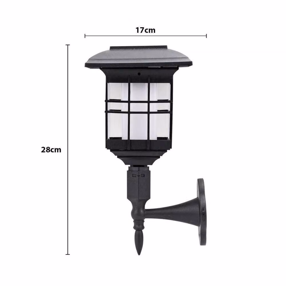SPETLEK Solar 51 LED Flickering Flame Effect Wall Lights for Garden and Fences, Black – 2