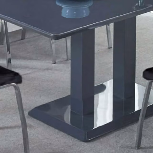Modernique Rocco Glossy MDF Rectangular Dining Table in Grey