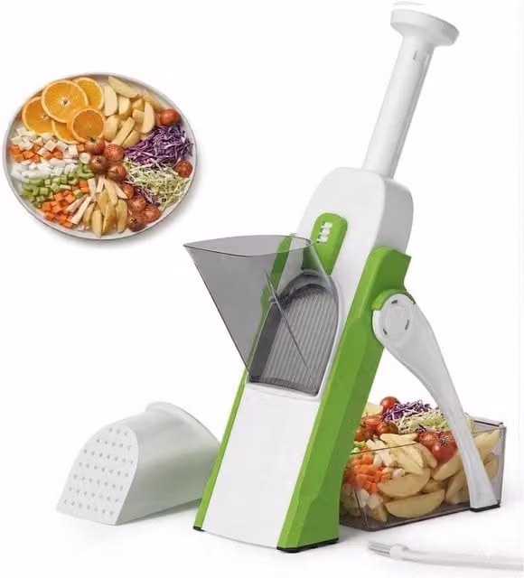 Dragodirect Mandoline Vegetable Slicer and Chopper with 4 Adjustable Modes in Green