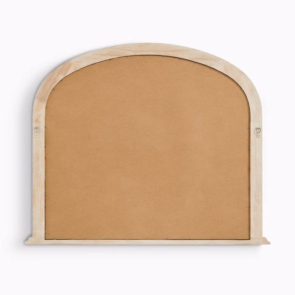 FurnitureboxUK Cecily Whitewash Wood Large Arch Overmantle Mirror in White W: 110 cm, H: 90 cm – 2