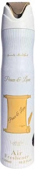 Lattafa Pride Peace & Love Air Freshener Room Spray, 300ml, White – 1
