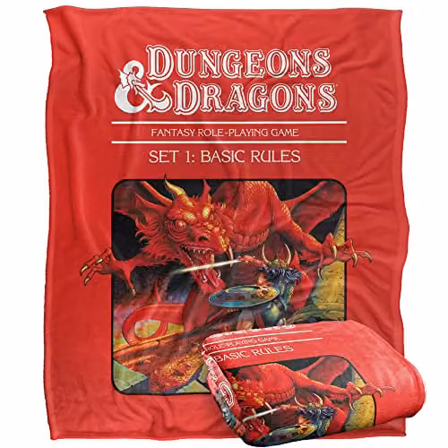 Hasbro Dungeons and Dragons Basic Rules Cover Fleece Blanket, Multicolour, W/D/H: 152 x 127 cm
