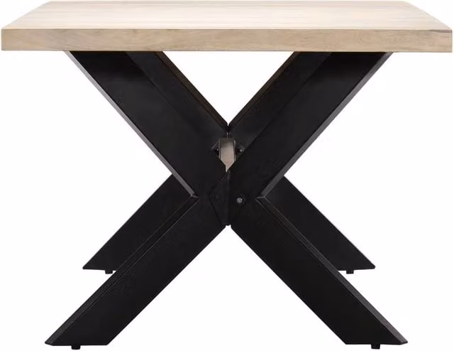 Berkfield Home Beautiful White Solid Mango Wood Rectangular Dining Table W/D/H: 200 x 100 x 75 cm